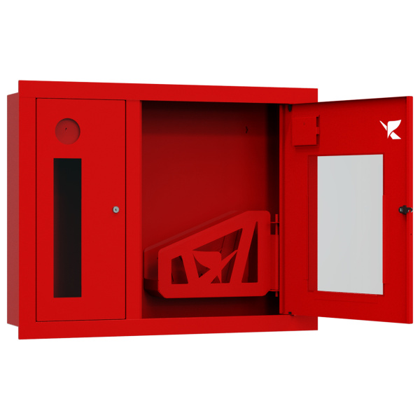 ШП-К-О-Пульс-315 ВОК правый шкаф пожарный с почтовым замком (встроенный, открытый, красный)
