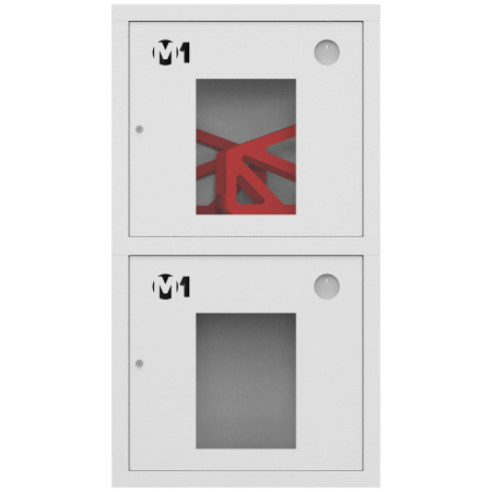 ШП-К-О-003-12 "Т" ВОБ М01 правый шкаф пожарный с почтовыми замками (встроенный, открытый, белый)