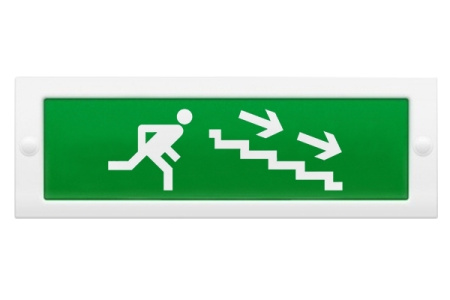 Сменное табло "Человек вправо по лестнице вниз " зеленый фон для светильника ТОПАЗ