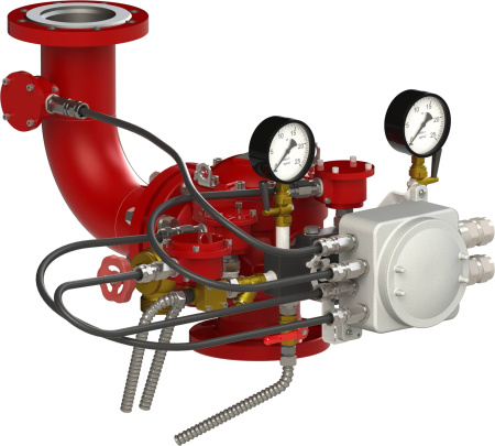 Узел управления УУ-Д150/1,6 (Р,Э24,ГО, 07)-ВФ.У3.1 (вар. с отводом и «СУЖ») (комбинир.привод взрывоз