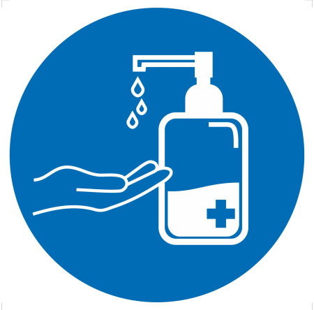 Наклейка К-01 Дезинфекция рук на самоклеящейся пленке, 200х200