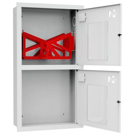 ШП-К-О-003-12 "Т" ВОБ М01 правый шкаф пожарный с почтовыми замками (встроенный, открытый, белый)