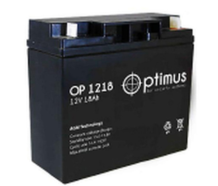 Optimus OP 1218 (12В 18Ач) 182х76х167 мм Аккумуляторная батарея Optimus OP 1218 (12В 18Ач) 182х76х167 мм Аккумуляторная батарея