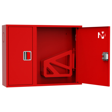 ШП-К-О-002 "Т" НЗК М01 ЕВРО правый шкаф пожарный с евроручкой (навесной, закрытый, красный)