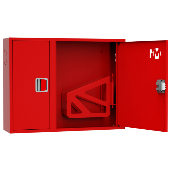 ШП-К-О-002 "Т" НЗК М01 ЕВРО правый шкаф пожарный с евроручкой (навесной, закрытый, красный)