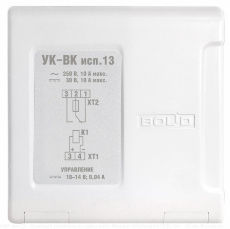 УК-ВК исп. 13, 1 канал НЗ, Входное напряжение 12В, ток-40мА Выходное напряж.-до 250В ,ток - до 10А